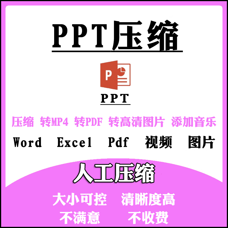 PPT文件压缩Word Excel瘦身PowerPoint减少体积PDF视频图片变大小