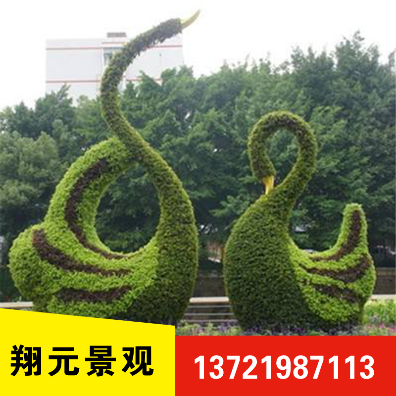 绿雕工艺品大型城市五色草孔雀造型植物立体景观亮化园林绿化小品