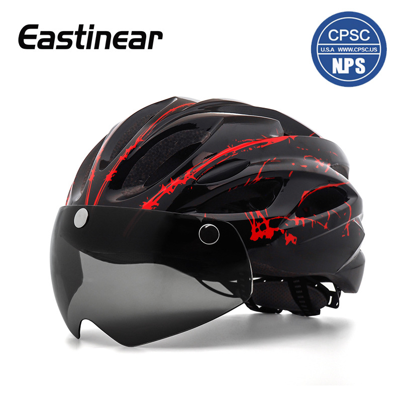 德国户外骑行自行车保护头盔 EPS成人山地车头盔 带风镜头盔
