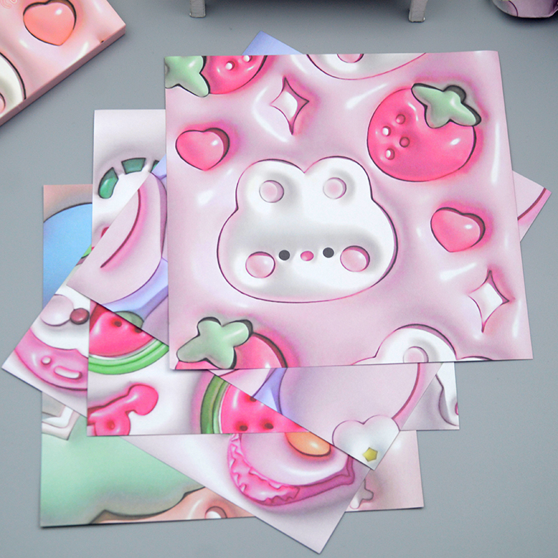 可爱卡通立体3D正方形折纸卡纸儿童多功能剪纸手工课专用彩纸材料