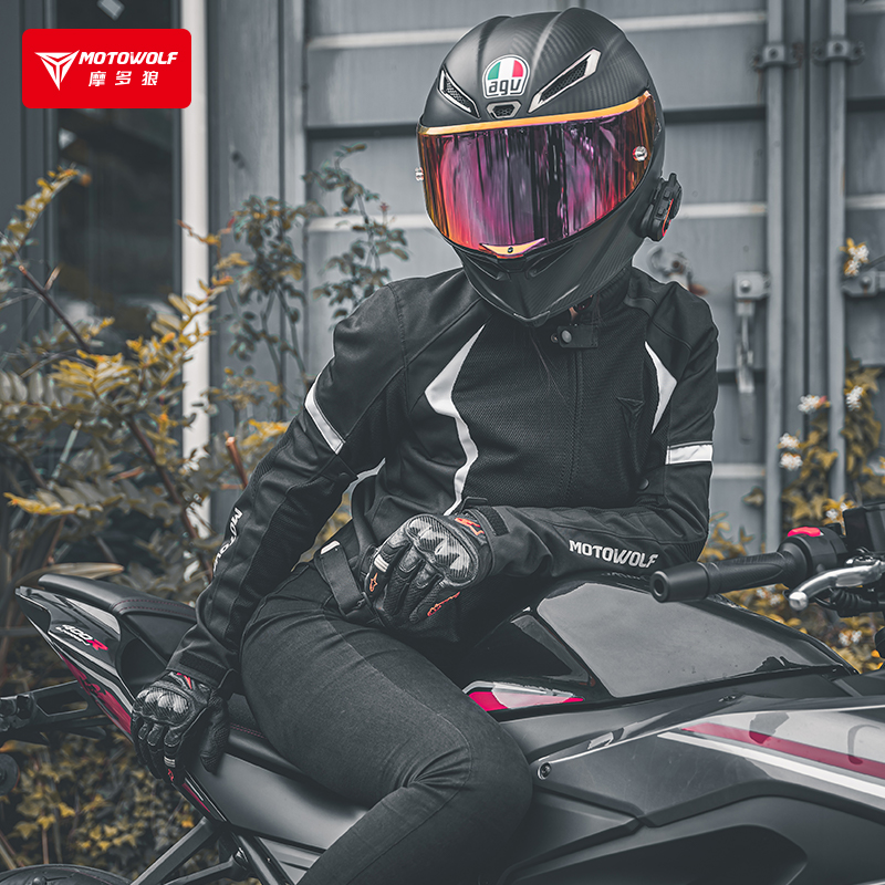 夏季摩托车骑行服防风防摔上衣服透气外套骑士装备女款机车拉力服