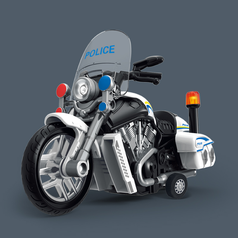 声光摩托车警察110巡逻车仿真模型铁骑交警儿童玩具车小汽车男孩