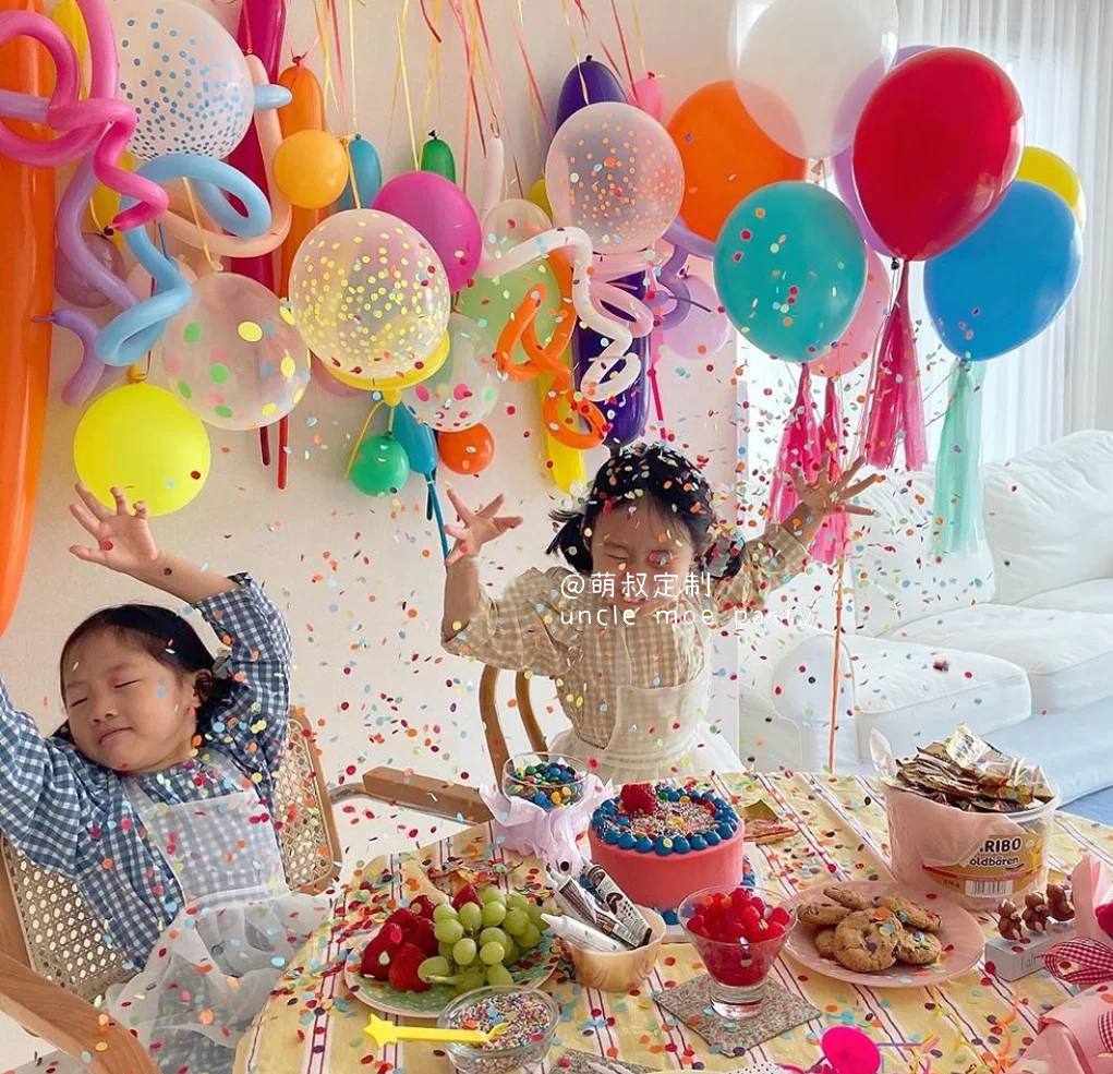 ins卷卷球气球网红儿童生日派对装饰背景墙场景布置拍照野餐户外