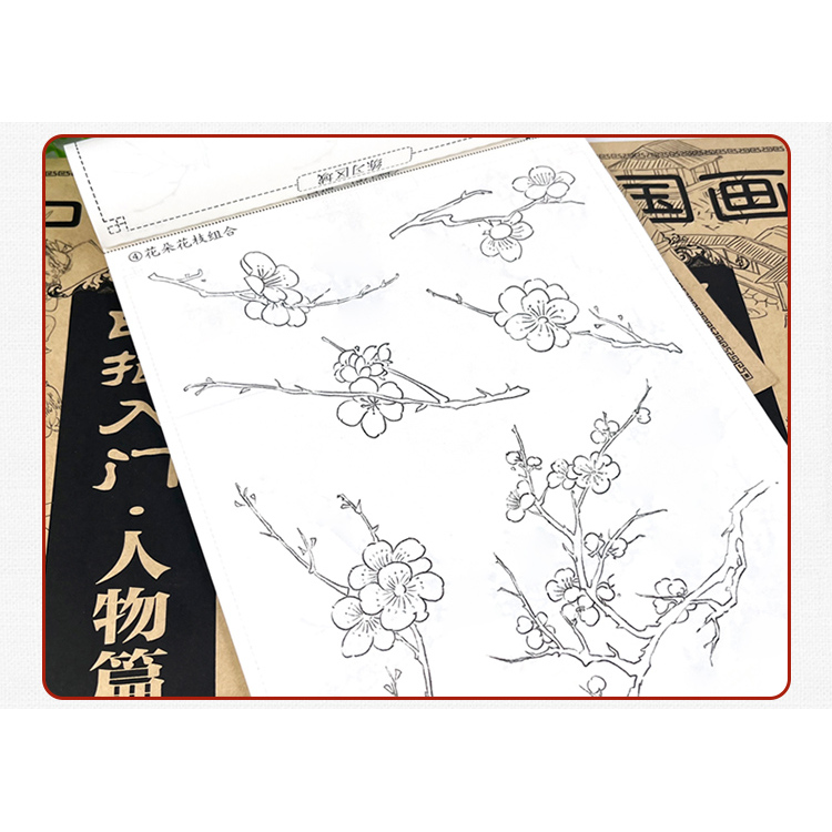 中国画白描临摹画册入门描摹本花卉篇线描范本花鸟谱零基础入门