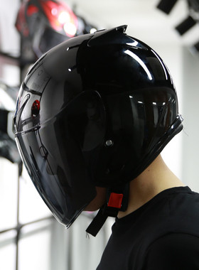 艾狮头盔电动车女士男夏季摩托车半盔防晒安全头帽电瓶车四季通用