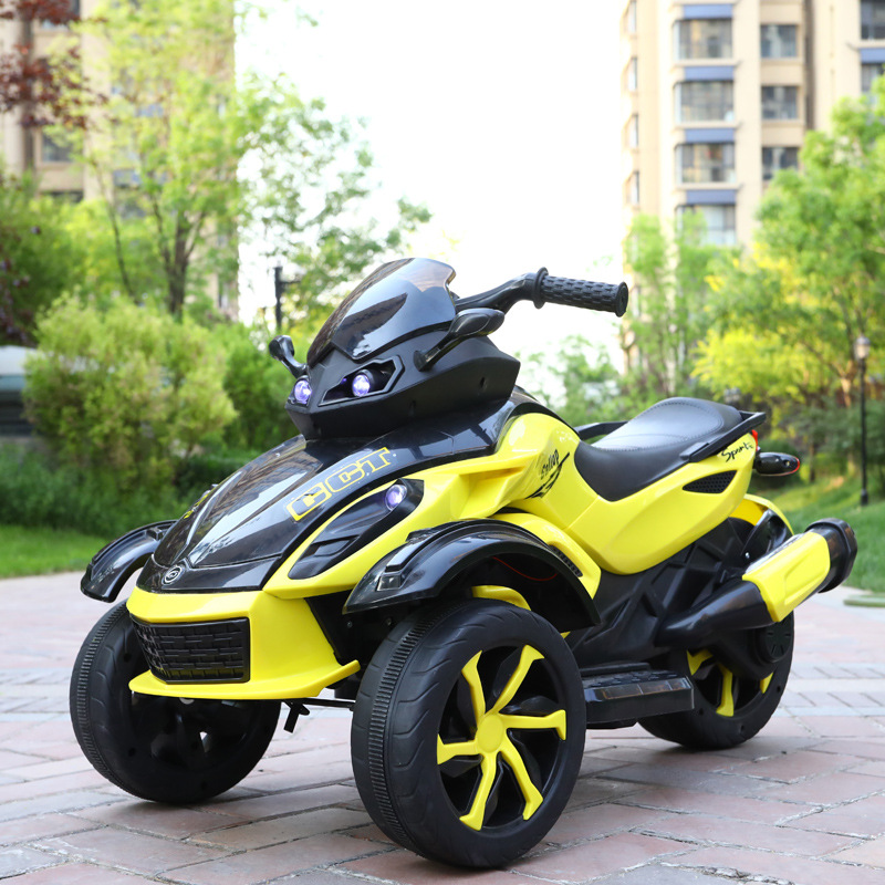 佑乐比新款儿童三轮电动摩托车3-10岁大号双驱动男女孩可坐充电