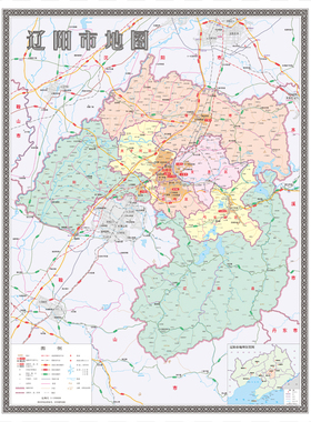 辽阳市地图电子版设计素材文件