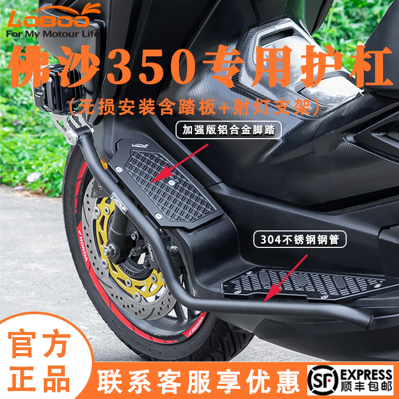 LOBOO萝卜摩托车适用于本田佛沙forza350护杠 nss350保险杠改装