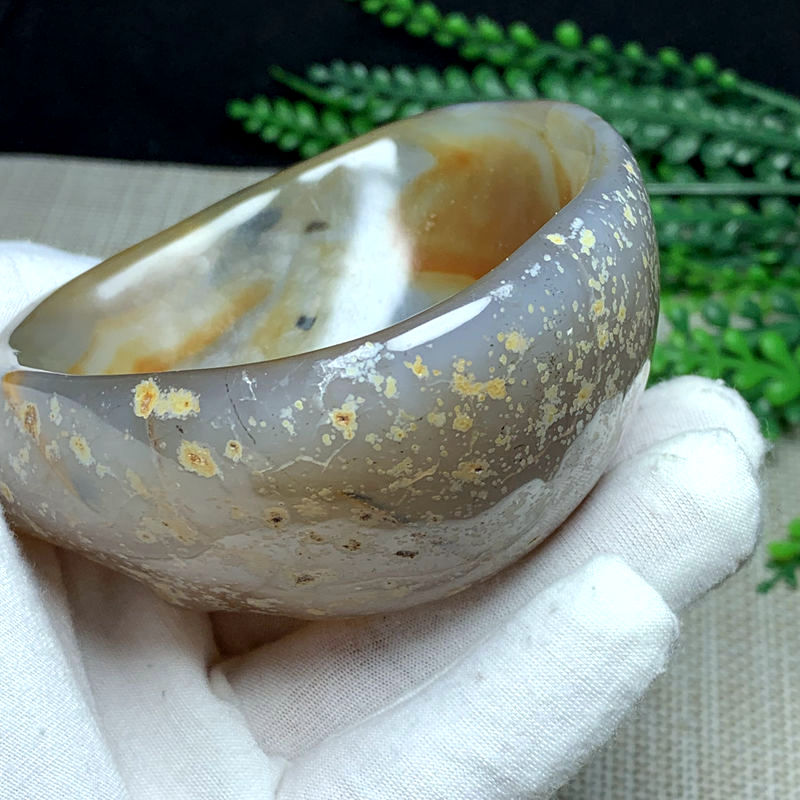 天然玛瑙原石红玛瑙玉髓海洋碧玉玛瑙碗水晶碗摆件工艺品H184
