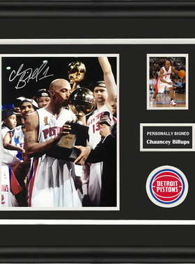 昌西比卢普斯 亲笔签名照片裱框 含SA证书 NBA底特律活塞 总冠军