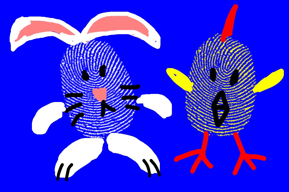 幼儿园美工区域材料 儿童兔子彩蛋手工指纹画 DIY手指画彩色印泥