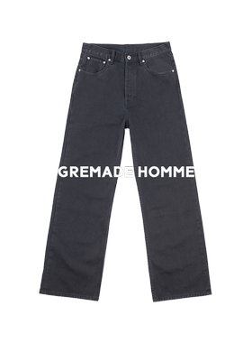 GREMADE 2021M版型洗水黑蓝灰宽松直筒微喇牛仔裤 CLEAN FIT
