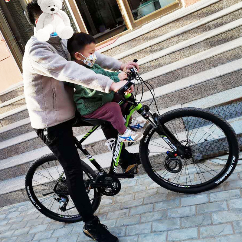 网红山地车自行车儿童前置安全座椅电单车前杠前梁小孩快拆便携宝