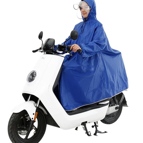 有带袖子雨衣雨披电动电瓶摩托车男女I长款连体成人牛津布双帽檐