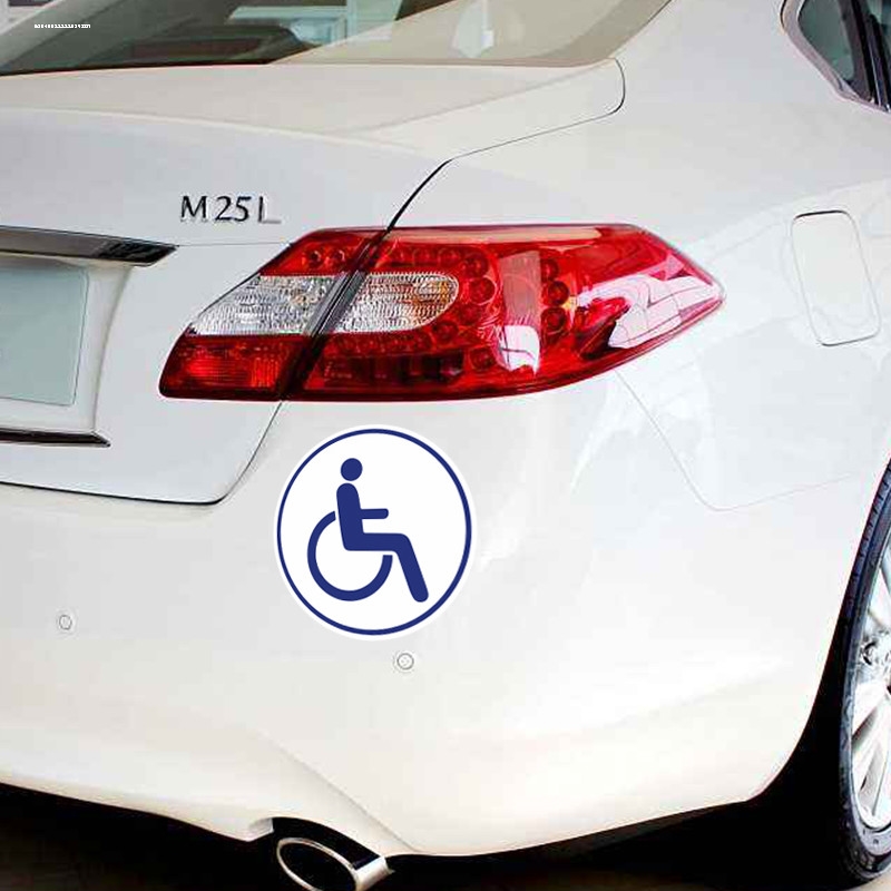 。残疾人代步残障C5专用机专用车标机动车胶贴残疾车贴摩托贴反