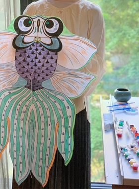 沙燕风筝diy材料包儿童手工制作空白绘画手绘自制传统纸鸢