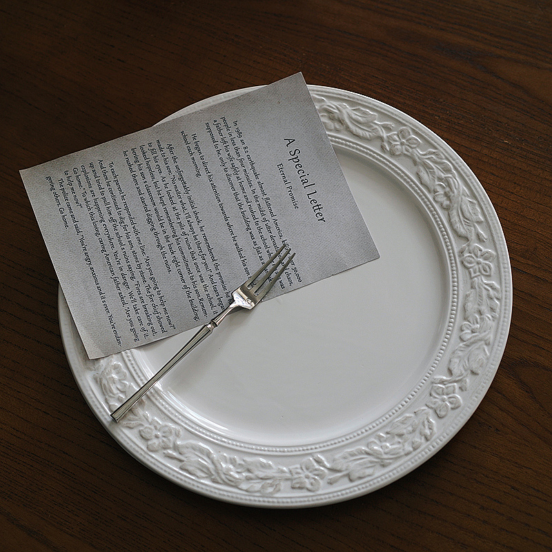 10.5寸 出口欧式复古宫殿风罗马纹陶瓷西餐盘 做旧笔刷牛排盘摆盘
