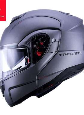 正品西班牙MT摩托车揭面盔头盔双镜片四季加大号男女夏季全盔个性