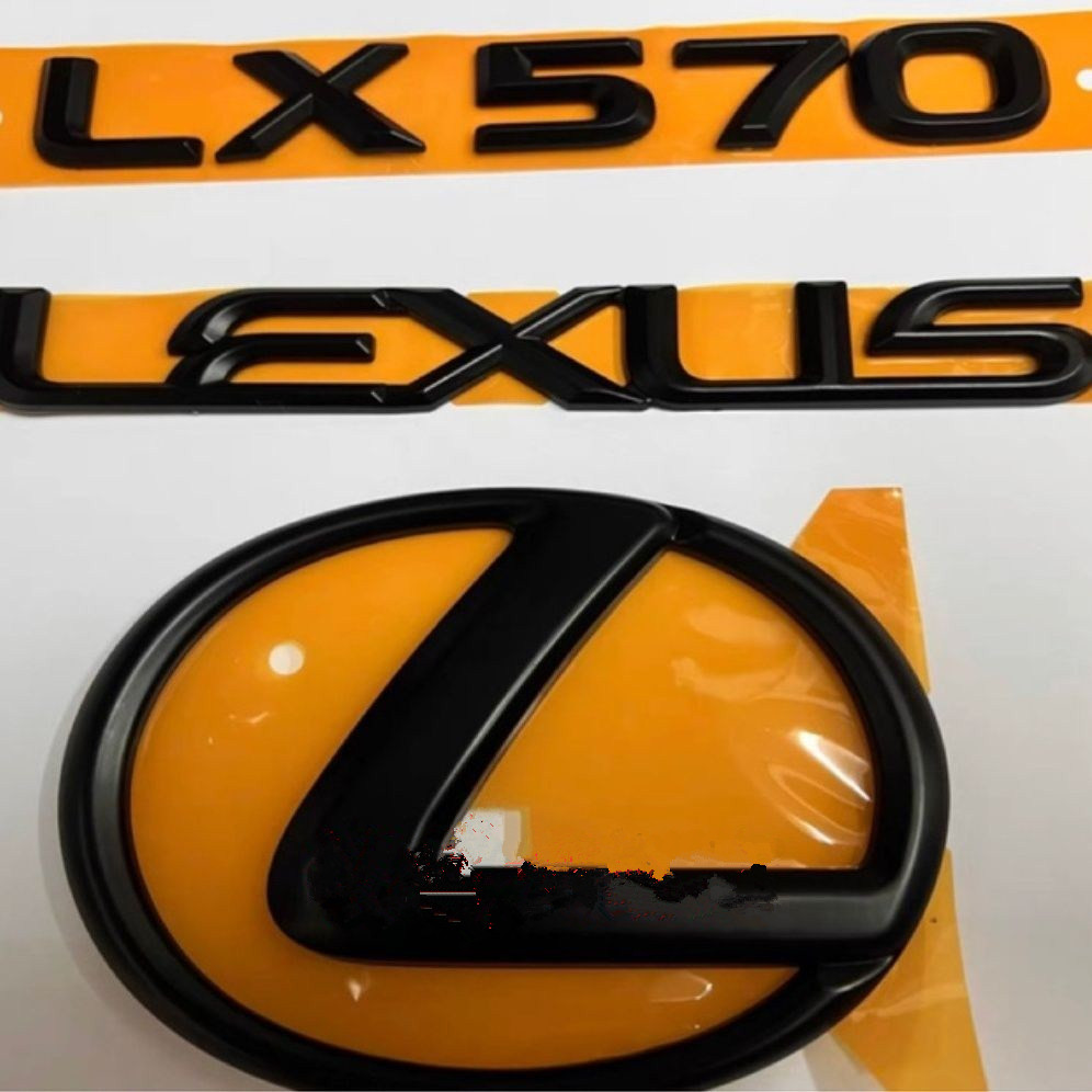 适用于雷克萨斯LX570改装黑耀车标 前中网前标后尾箱字标黑武士标