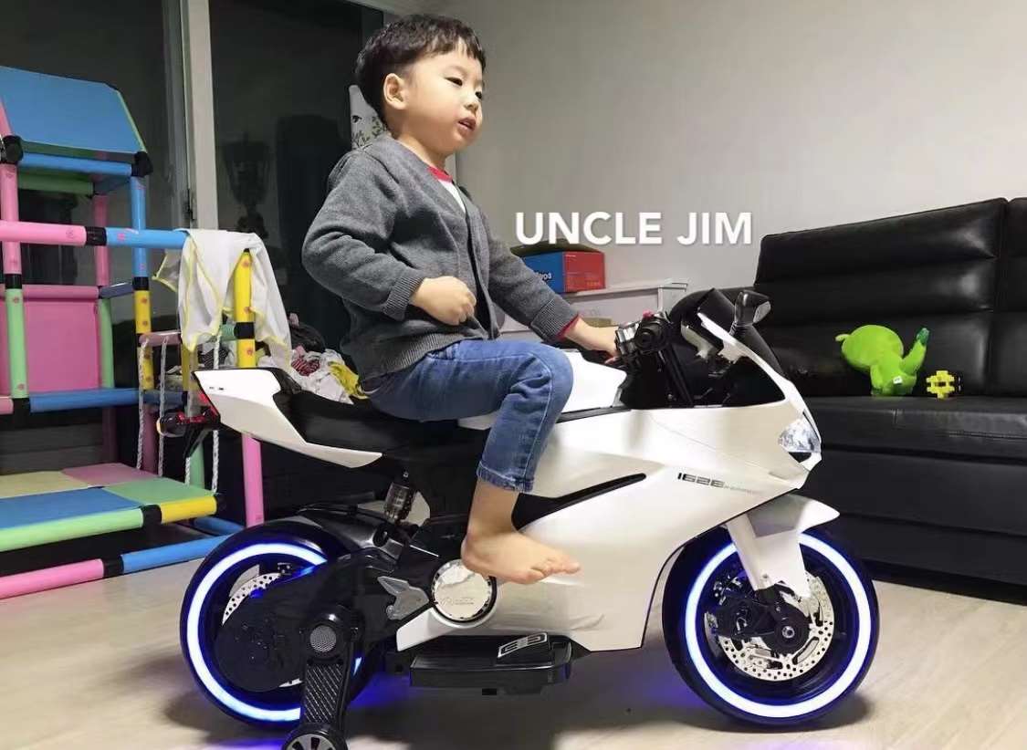 正品杜卡迪儿童电动摩托车男女宝宝双人充电骑可坐人超大号小孩玩