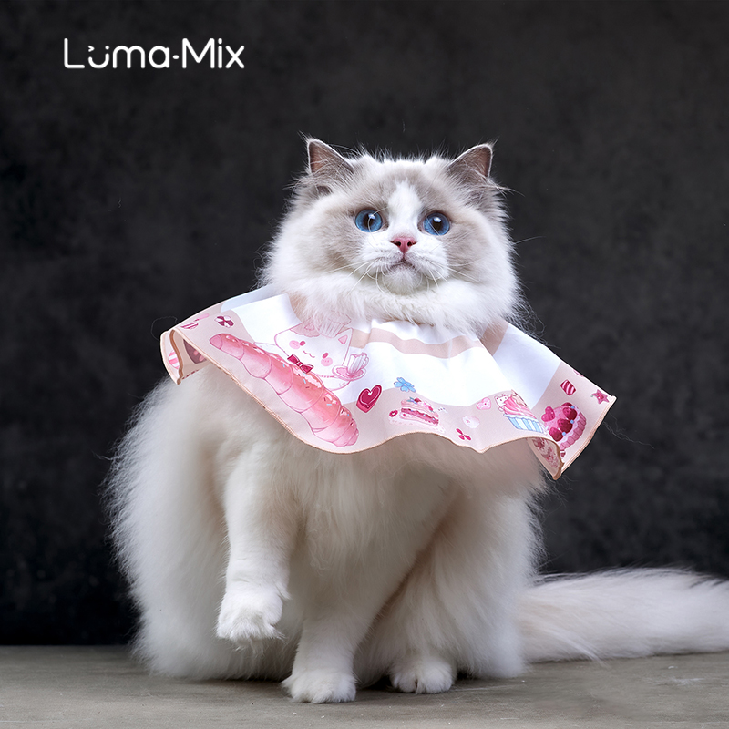 LumaMix 四季轻薄原创猫咪可爱口水巾宠物衣服伊丽莎白圈驱虫