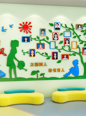 教师风采展示墙贴纸幼儿园学校托管班教室布置办公室文化墙面装饰