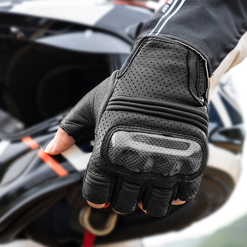 推荐摩托车手套半指夏季皮赛车机车骑行骑士透气装备摩托手套
