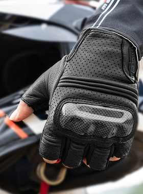 推荐摩托车手套半指夏季皮赛车机车骑行骑士透气装备摩托手套