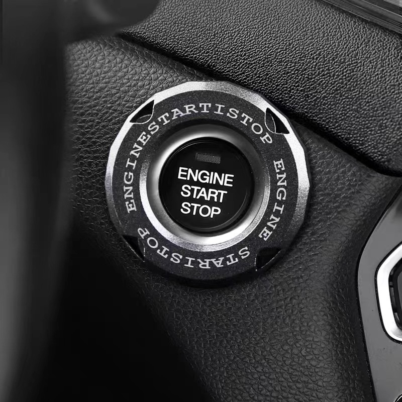 汽车内饰改装一键启动按钮点火开关旋转保护盖摩托车启动圈装饰
