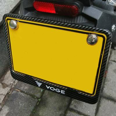 直销不锈钢摩托车碳纤维牌照架后牌照框黄牌蓝牌踏板机车牌框托新