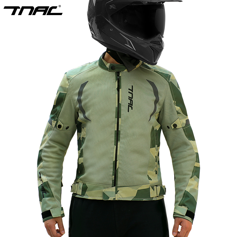新款TNAC拓驰摩托车骑行服夏季男网眼透气防摔反光机车赛车服上衣