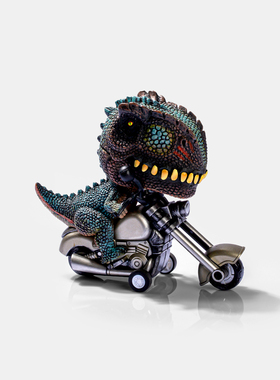我趣！一个的欢乐！看看霸王龙骑上心爱的小摩托惯性恐龙玩具摆件