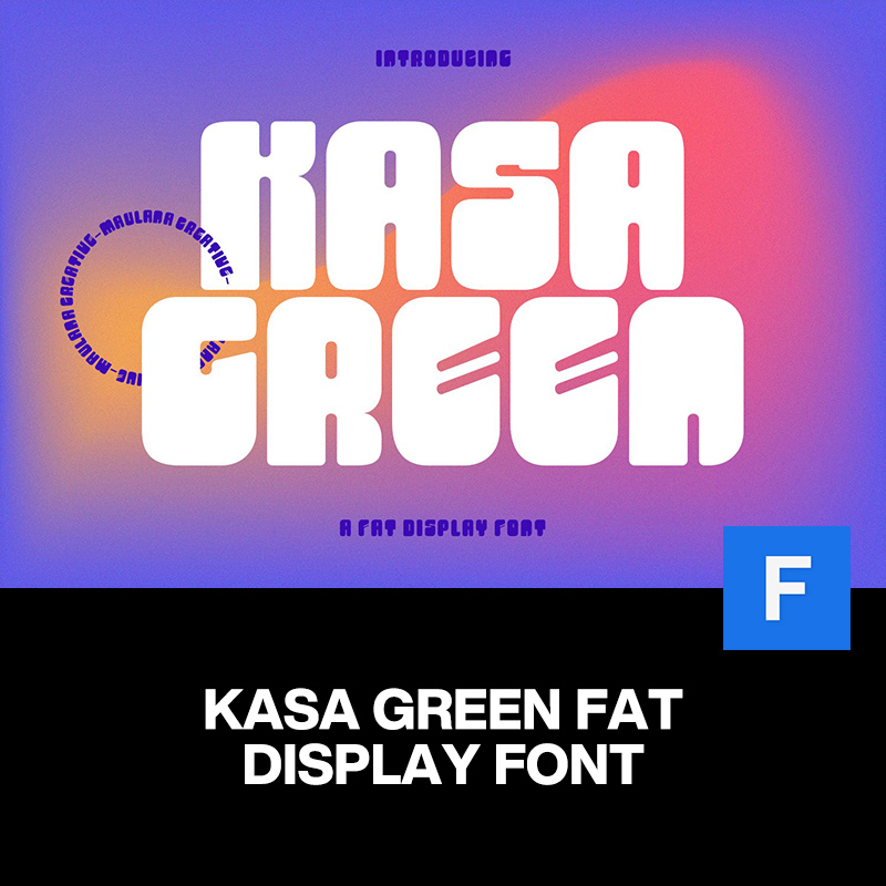 Kasa Green复古潮流趣味可爱卡通潮牌logo海报标题手写英文字体包