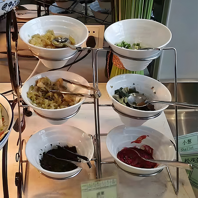 酒店早餐自助餐凉菜盒小菜器皿碗展示盘台架子火锅店碟商用调料架