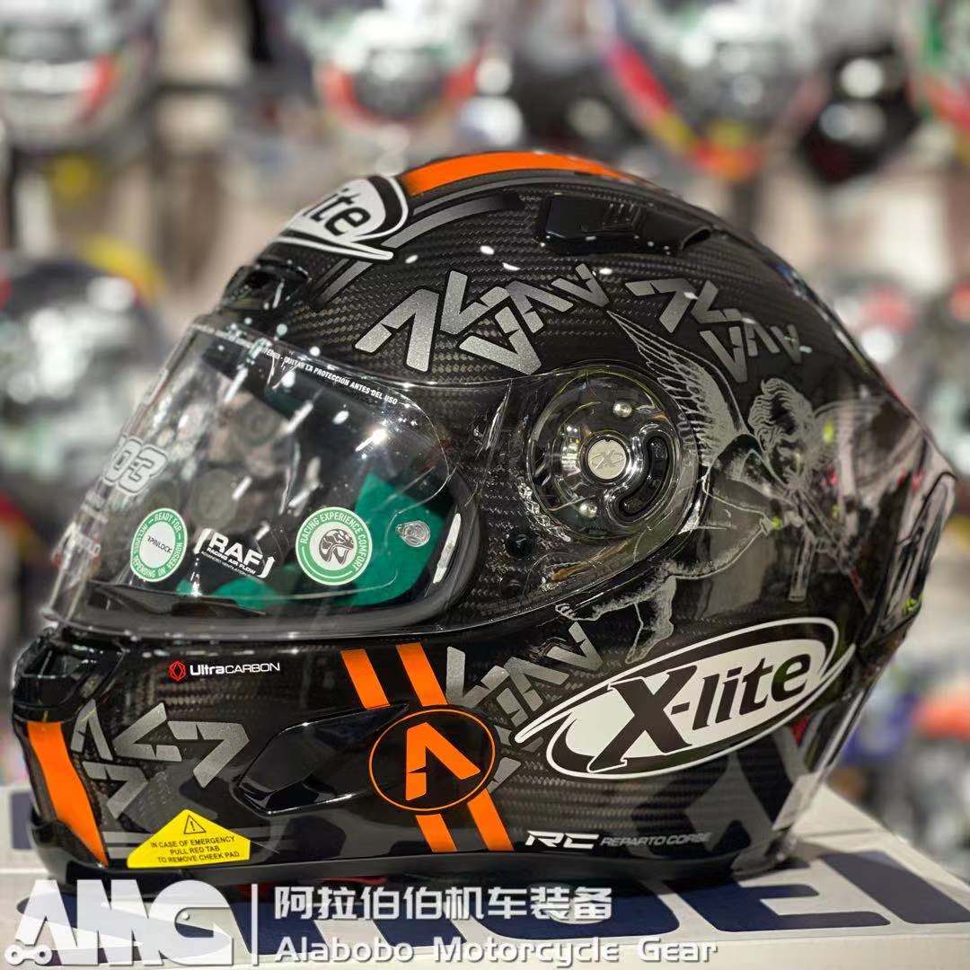 阿拉伯伯X-LITE X-803意大利制造进口碳纤维全覆式摩托车赛车头盔
