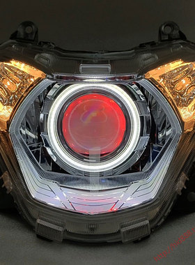 适用豪爵速道vd125s大灯总成改装LED双光透镜天使眼 摩托车前照灯