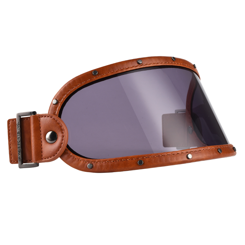 AMZ全盔专用护目镜摩托车头盔镜片复古风镜机车防雾防风眼镜
