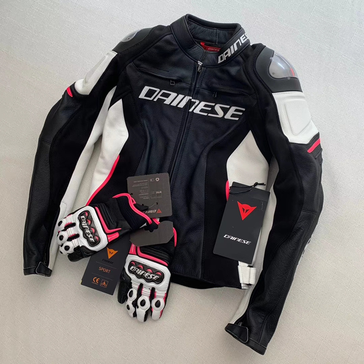 丹尼斯RACING3 女款摩托车皮衣皮夹克骑行服手套靴子 链接仅皮衣