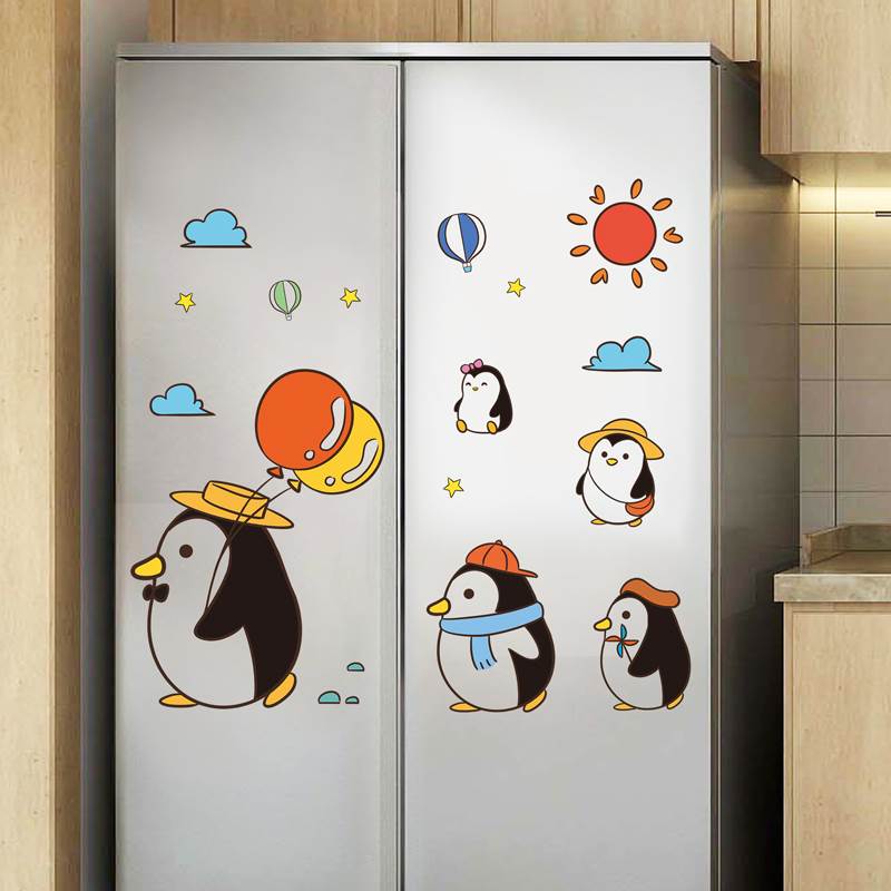 双开门冰箱贴纸厨房冰柜侧面遮丑贴画小图案空调翻新防水温馨装饰