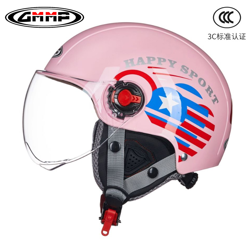 新3C认证gmmp电动摩托车头盔男女夏季半盔防晒骑行安全帽