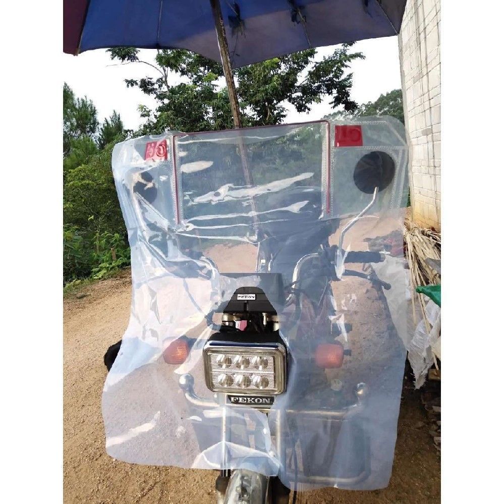 摩托车挡风板电瓶三轮车通用前挡雨板电动车透明挡水胶加厚挡风膜