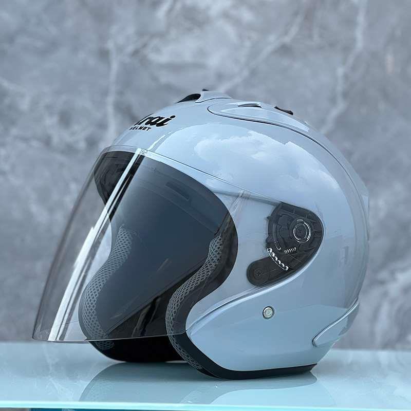 新品机车赛车防紫外线四分之三半盔男女士摩托车头盔赛车半罩式安