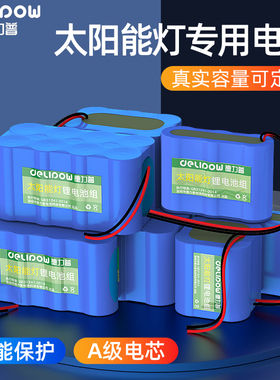 德力普太阳能路灯锂电池组3.2v大容量6.4伏户外监控音响12v蓄电池