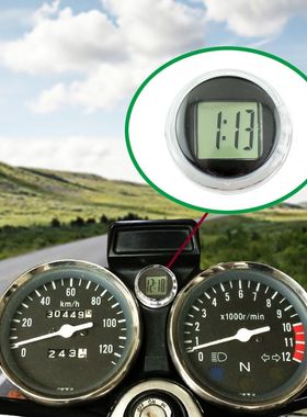 摩托车车用电子钟表车载时钟迷你电动车电子时钟表户外防水温度计