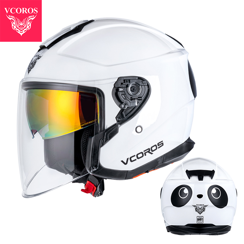 新意大利VCOROS四分之三头盔四季男女摩托车双镜片机车电动车安全
