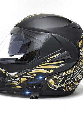 Virtue跨境电动摩托车蓝牙头盔双镜片揭面盔全盔四季通用酷安全帽