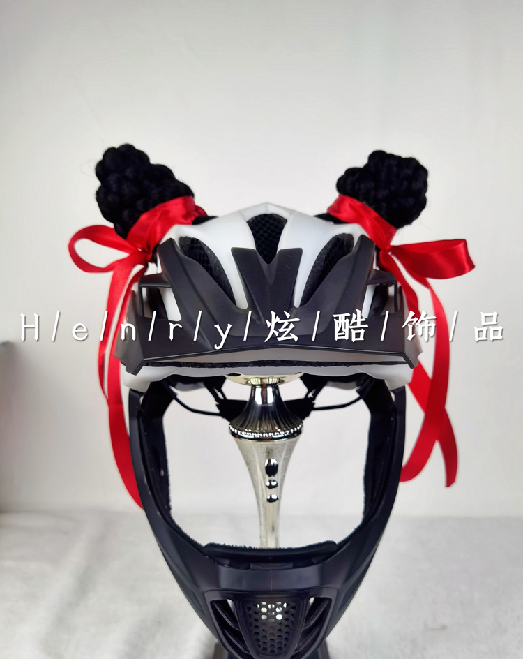 儿童平衡车轮滑雪成人摩托车电动头盔装饰品哪吒头饰造型