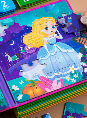 拼图3到6岁儿童益智力白雪公主磁性贴小女孩公主平板早教卡通玩具