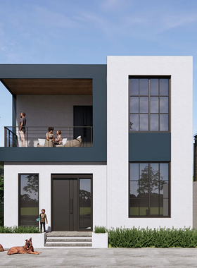 二层新款现代风别墅设计图纸新农村自建房设计图建筑施工图含水电