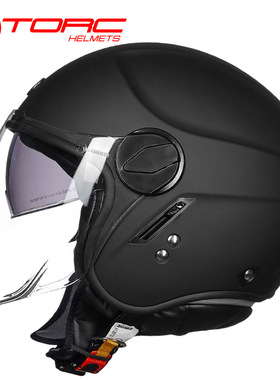 TORC 595高档摩托车头盔多功能复古头盔双镜片转换可拆卸帽檐